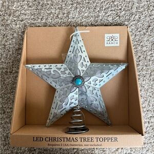 BB Ranch Silver and Turquoise Star Tree Topper